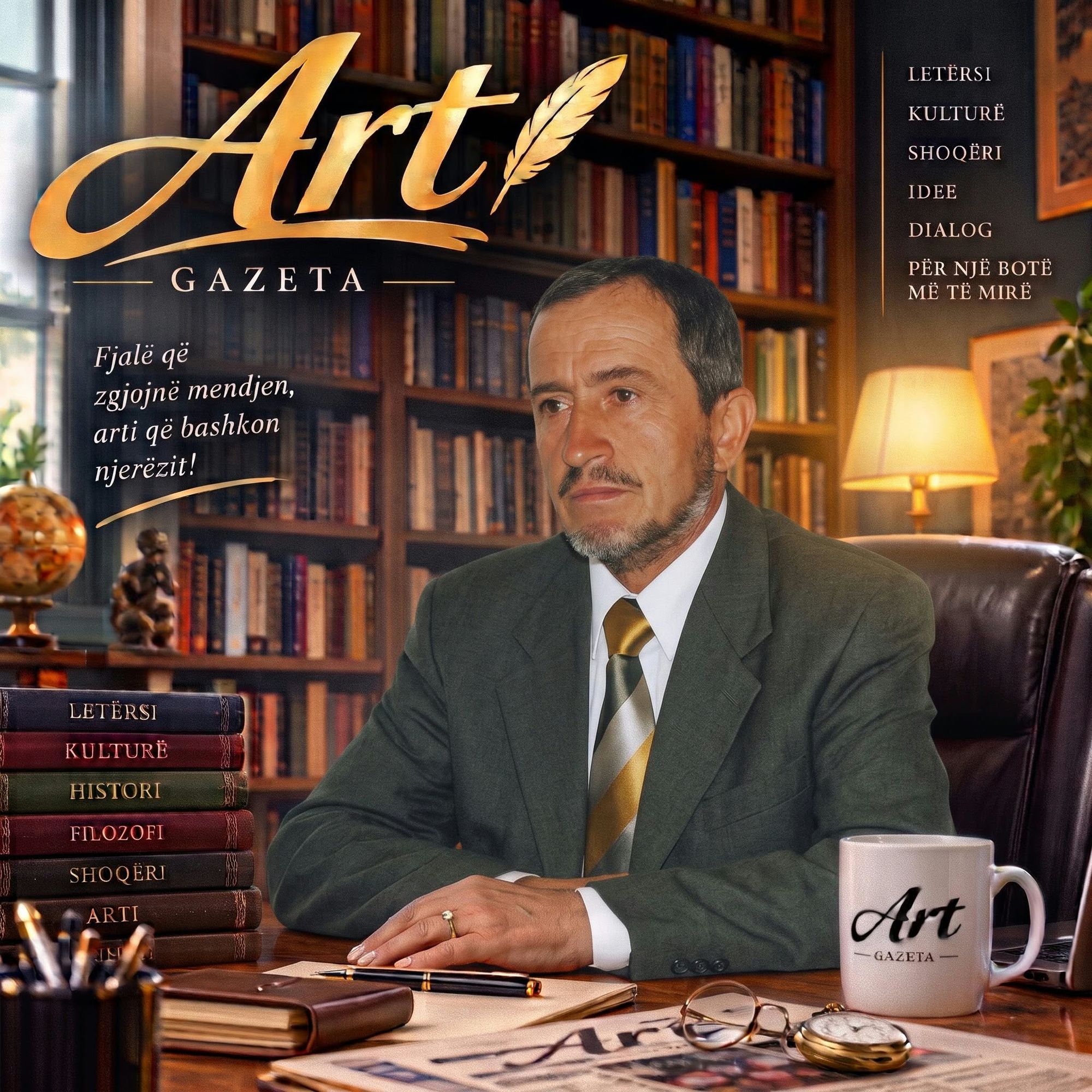Accompanying illustration for the article on satire and Vasil Premçi's story.