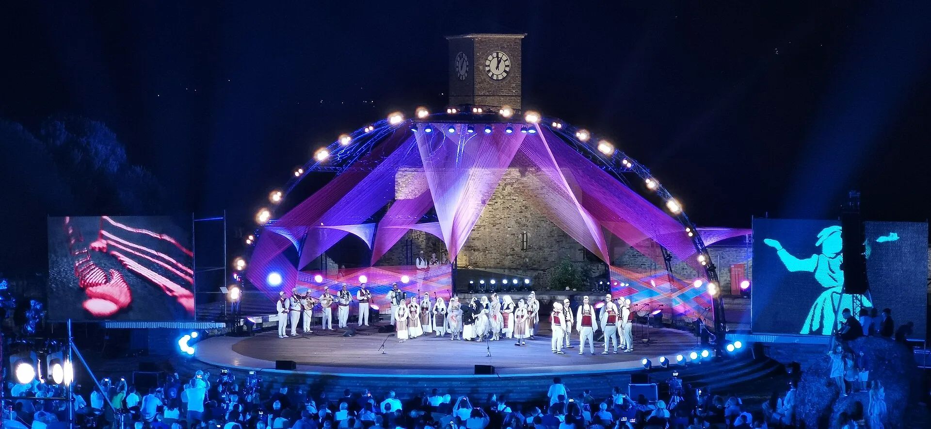 The National Folk Festival stage in Gjirokastër Castle, 2023